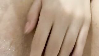 wet bitch masturbating in bathroom