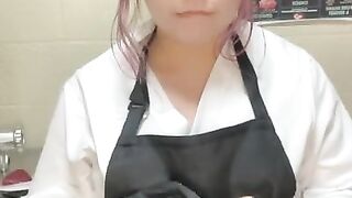 TEEN BUTCHER GETTING CAUGHT BY CUSTOMER