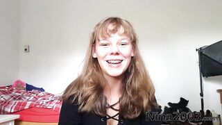 OMG MY FIRST TIME NAKED! 19yo German Teen plays with BBW huge Tits!