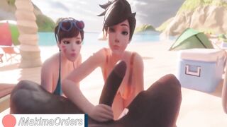 Tracer and d.va at the Beach with BBC| MakimaOrders