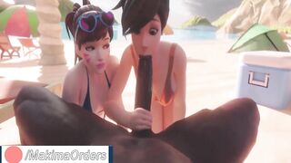 Tracer and d.va at the Beach with BBC| MakimaOrders