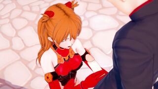 Asuka Handjob and Blowjob | Neon Genesis Evangelion Hentai Parody