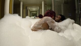 Fucking a slut at a resort in a bubble bath