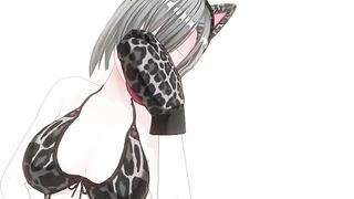 3D HENTAI Neko girl has a gorgeous orgasm and does AHEGAO