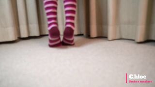 ChloeSocks - Teen student girl in pink socks stinky foot domination worship