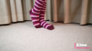 ChloeSocks - Teen student girl in pink socks stinky foot domination worship