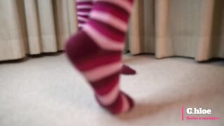 ChloeSocks - Teen student girl in pink socks stinky foot domination worship