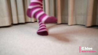 ChloeSocks - Teen student girl in pink socks stinky foot domination worship