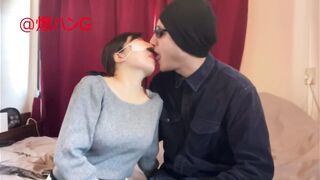 I got a Japanese girlfriend, so I kissed her!