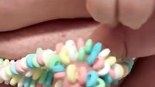 Pissing in candy g-string for Daddy (custom request)