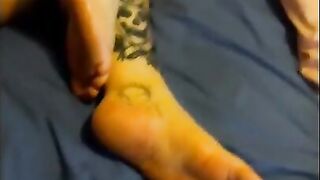 Fat Perv Jerks Off Onto BBW's Feet