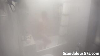 A steamy video of my naked hot ex in a luxury steam shower