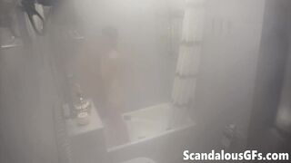 A steamy video of my naked hot ex in a luxury steam shower