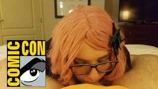 Erica Harmon deepthroats and fucks a fan from Comic Con