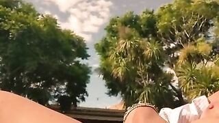 I masturbate outdoors, I don't care that the neighbor spies on me and I squirt while he sees me