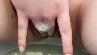 I fingering my Creamy Pussy at the Toilet