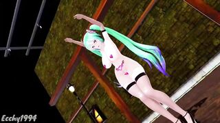 Hentai Thicc Miku Nude Dance Bass Knight Mmd - Emerald Hair Color Edit Smixix