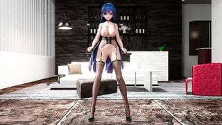 Fabrics Buds - Shogun Raiden mmd Blue Hair Color Edit Smixix