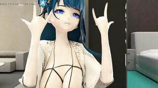 Genshin Impact Shogun Raiden Dance Hentai Tomboy Song Mmd 3D Blue Hair Color Edit Smixix