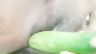 Tamil Hot Bhabhi sex with Green cucumber - huge cum out