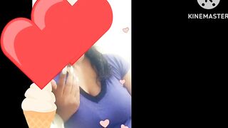 Pinki big boobs in blue t shirt look very sexy