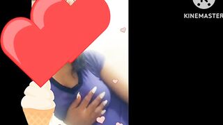 Pinki big boobs in blue t shirt look very sexy