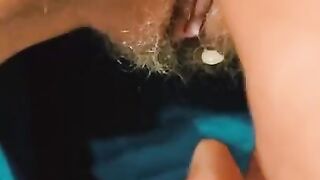 Creampied my sexy tight hairy pussy with his perfect big cock