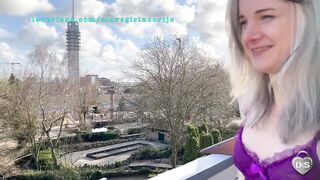 Slave Girl gets Exposed on the balcony of a Hotel