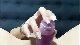 Dripping wet juicy pink pussy dildo vibrator fuck - fucking myself and so ready to cum