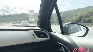 Masturbation in the car, on the highway - arab amateur SweetArabic