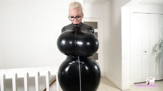 Body inflation dreams in latex (ass and breast expansion)