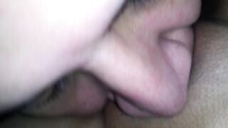 my big fat pussy in close up being eaten by my hubby best friend so good before fucking me