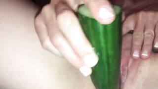 First Time Ever Using A Cucumber In Her Pussy