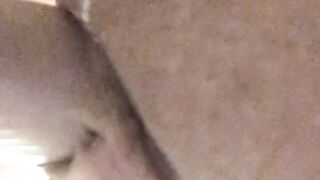 Amatuer slut wife cums on cock, up close