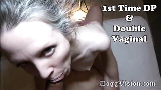 1st Time DP and Double Vaginal for Skinny MILF