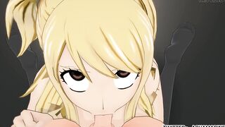 fairy tail lucy blowjob and sex