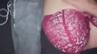 Horny blonde slut sucking balls, moaning and covered in cum after getting facefucked upside down