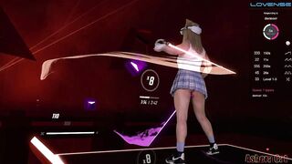 Beat Saber VR play ???? with vibrator in pussy. Baddest - KDA. Hard level.