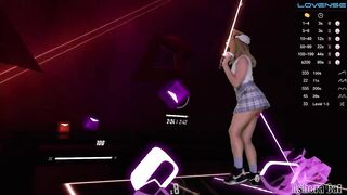 Beat Saber VR play ???? with vibrator in pussy. Baddest - KDA. Hard level.