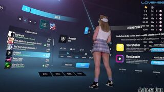 Beat Saber VR play ???? with vibrator in pussy. Baddest - KDA. Hard level.