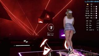 Beat Saber VR play ???? with vibrator in pussy. Baddest - KDA. Hard level.