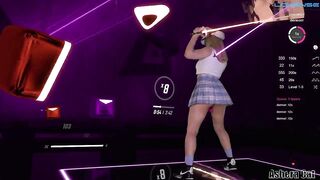 Beat Saber VR play ???? with vibrator in pussy. Baddest - KDA. Hard level.