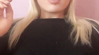 Sexy blonde girl smoke a cigarette