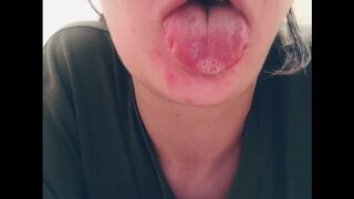 A lot of saliva from a cutie girl