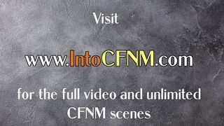 Classy CFNM Brit femdoms suck dick in group session