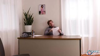 GROOBYGIRLS - Racy Trace Gets Pounded In The Office