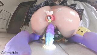 Testing my New Cute Anal Plug_Cowgirl Dildo Ride_Pussy Fingering