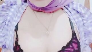 Kuala Lumpur Woman's Viral Purple Hijab Squeezes Her Breasts and Masturbates