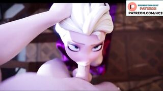 ELSA DO AMAZING BLOWJOB IN THE CASTLE AND GETTING CUM IN MOUTH | FROZEN HENTAI ANIMATION 4K 60FPS