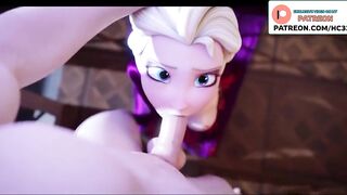 ELSA DO AMAZING BLOWJOB IN THE CASTLE AND GETTING CUM IN MOUTH | FROZEN HENTAI ANIMATION 4K 60FPS